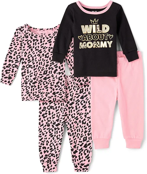 The Children's Place baby-girls And Toddler Long Sleeve Top and Pants Snug Fit 100% Cotton 2 Piece Pajama Set