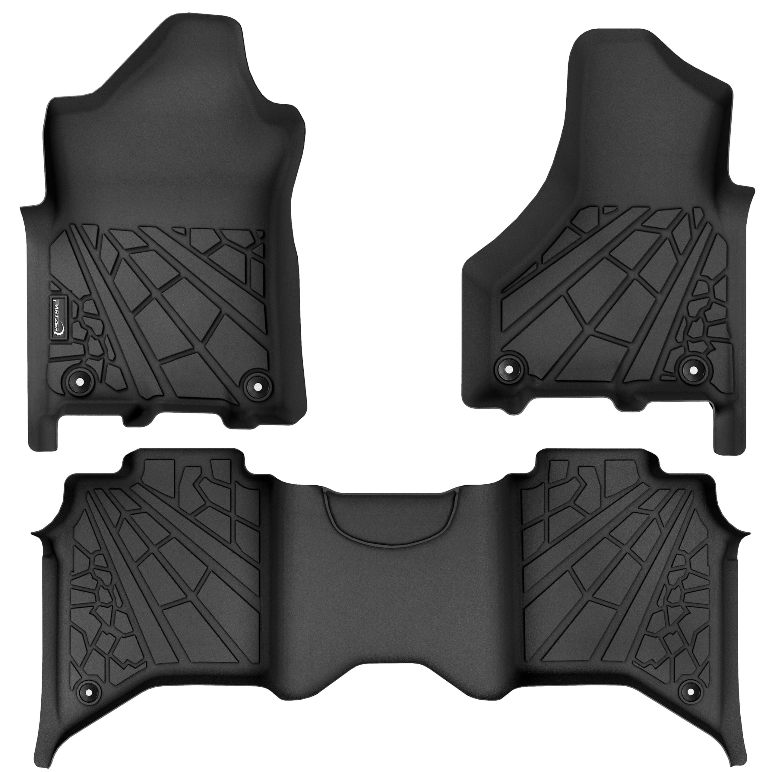 Floor Mats Fit for 2019-2024 2025 Ram 2500/3500 Crew Cab w/Bucket Seats (Not for PTO KIT Models), All Weather TPE Car Mats for Dodge RAM Guard Accessories-Non-Slip Liners (NOT Mega Cab)
