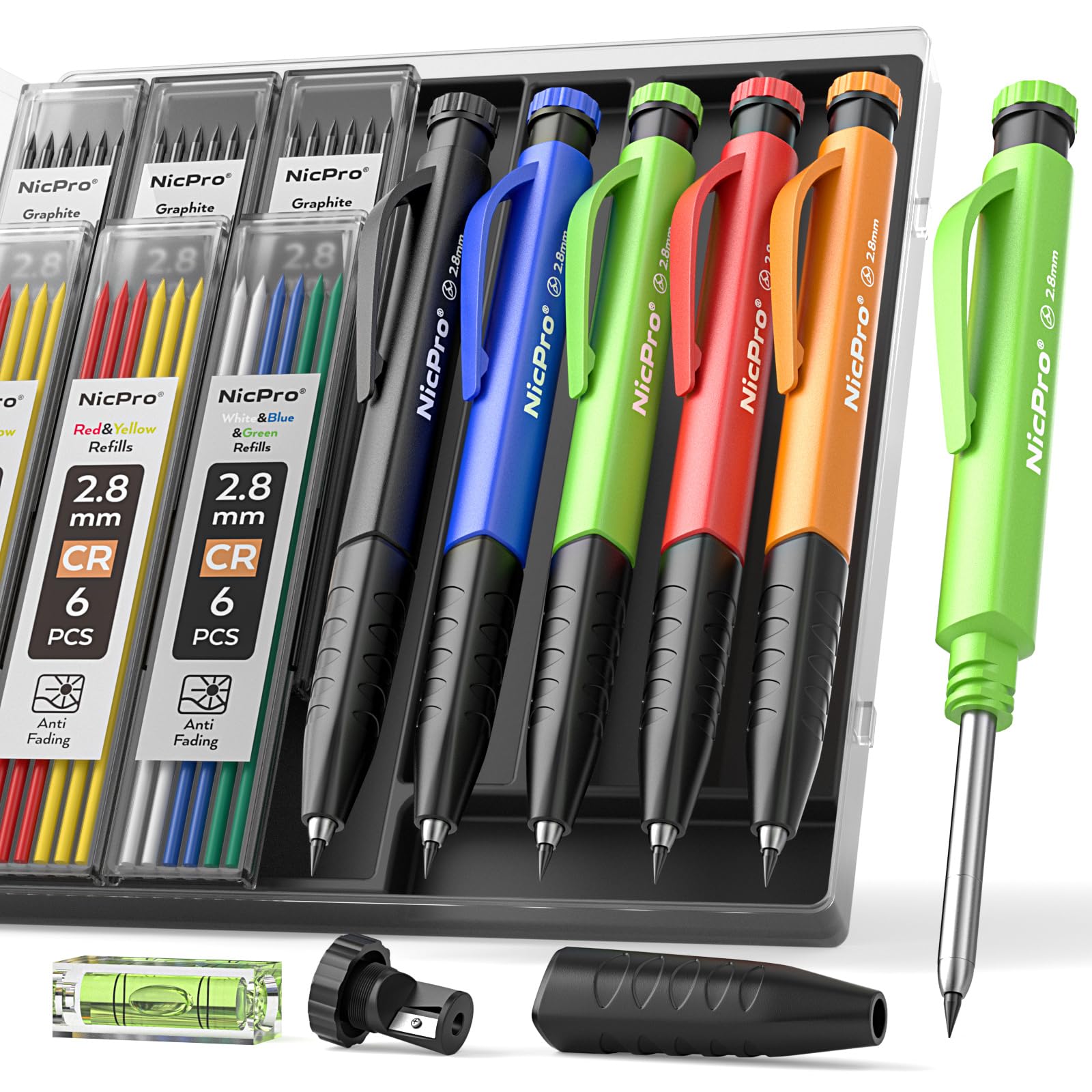 Nicpro Carpenter Pencil with Sharpener, Mechanical Pencil for Construction — Amazon image 10