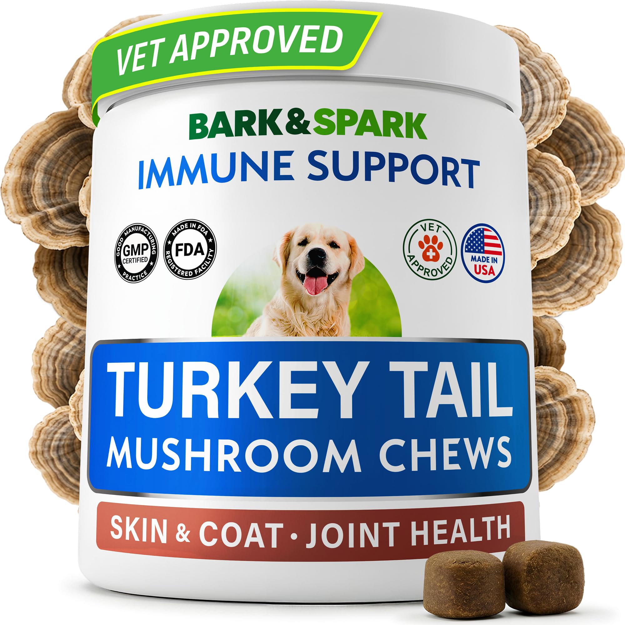 BARK&SPARK Turkey Tail Mushroom Chews