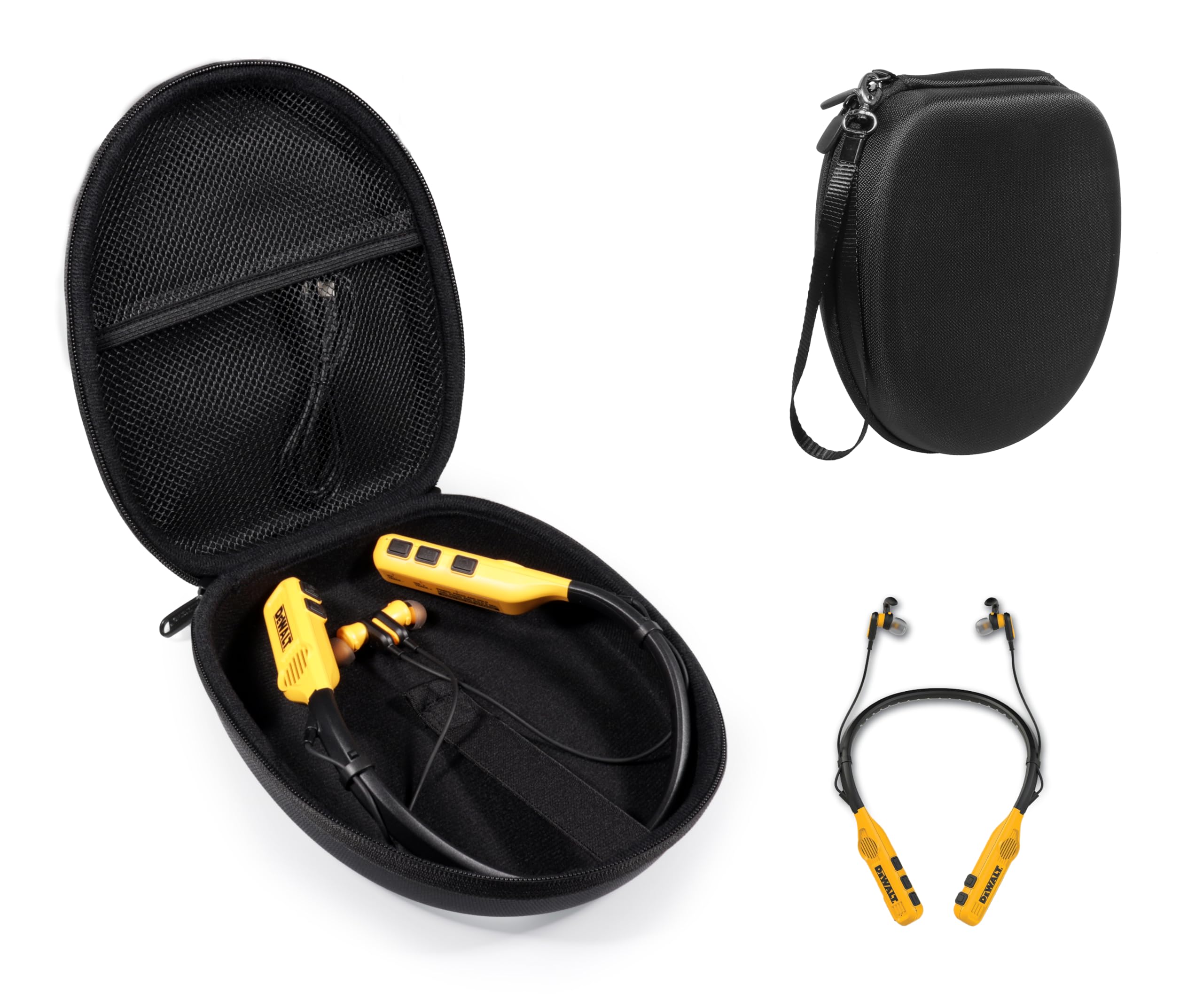 Alltravel Headphones Case for DEWALT 2-in-1 Neckband Bluetooth Headphones w/Built-in Speakers and Wireless Bluetooth Neckband Headphones