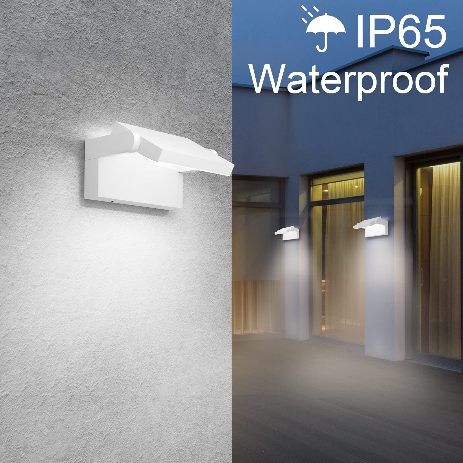 Klighten 24W Lampade da Parete LED Esterno Interno IP65, Lampade Esterno Orientabile Applique Moderno da Parete in Alluminio per Corridoio Ingresso Giardini, Bianco Freddo 5700K-6000K, Bianca