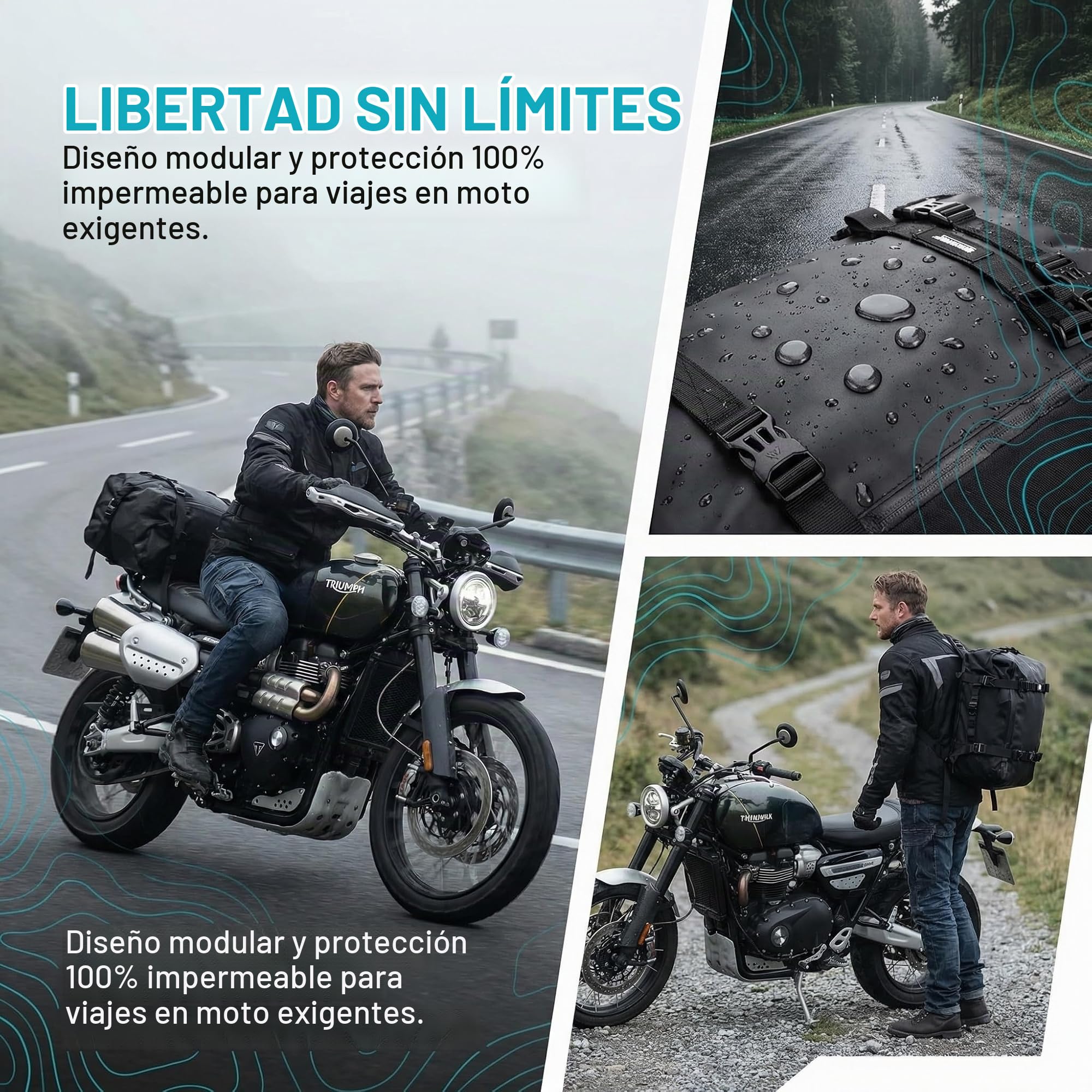Bolsa De Sillín De Moto, Multifunción, 30 L, Equipaje, Mochila Universal Para Viaje Y Diario
