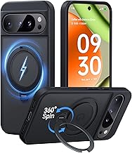 CASEKOO Patented 360 Spin Magnetic Ring Stand for Google Pixel 10 Pro XL Case [Fit for Pixelsnap & MagSafe] [16FT Military-Grade Protection] Rugged Matte Slim Shockproof 6.8'', Black