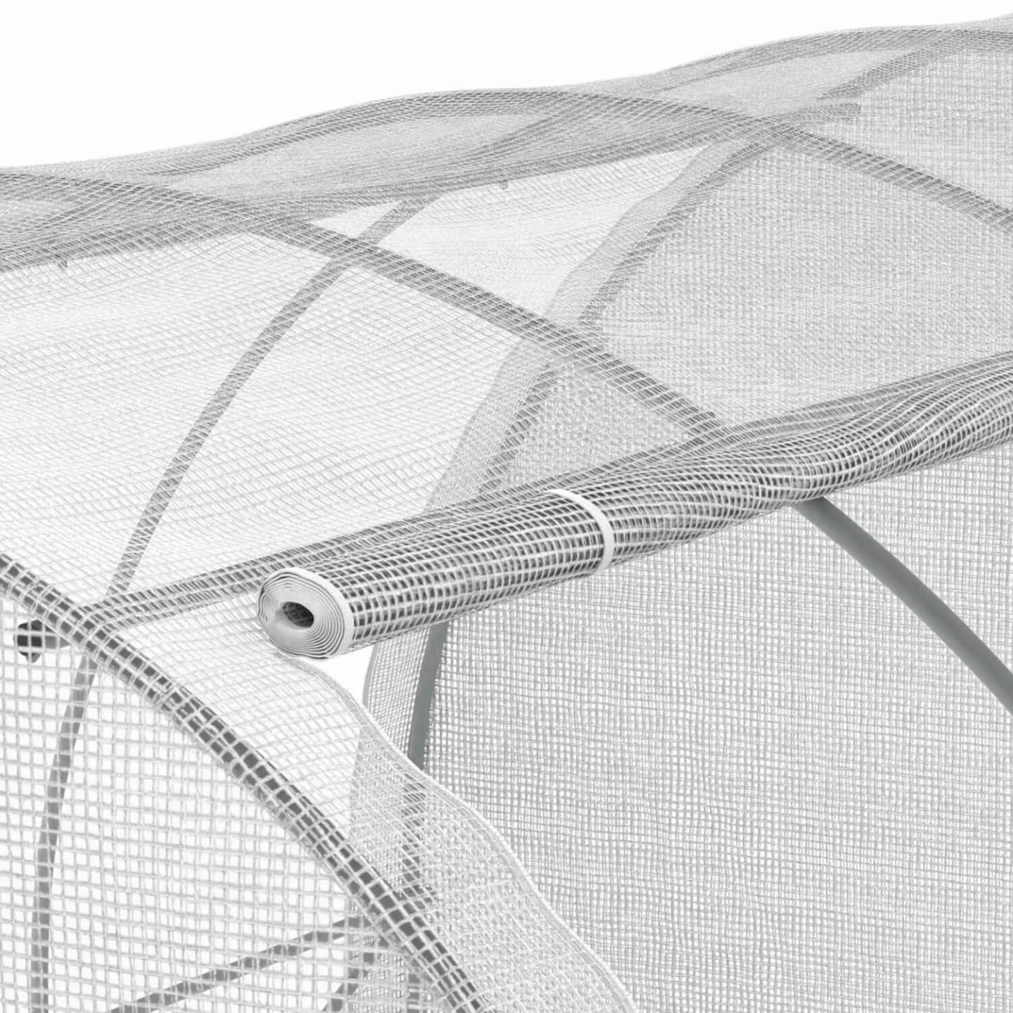IDMarket - Bâche de Rechange pour Serre de Jardin Tunnel 12m² 4 x 3 x 2 m Anti-UV avec Porte et fenêtres Zebra Blanche Toutes Saisons