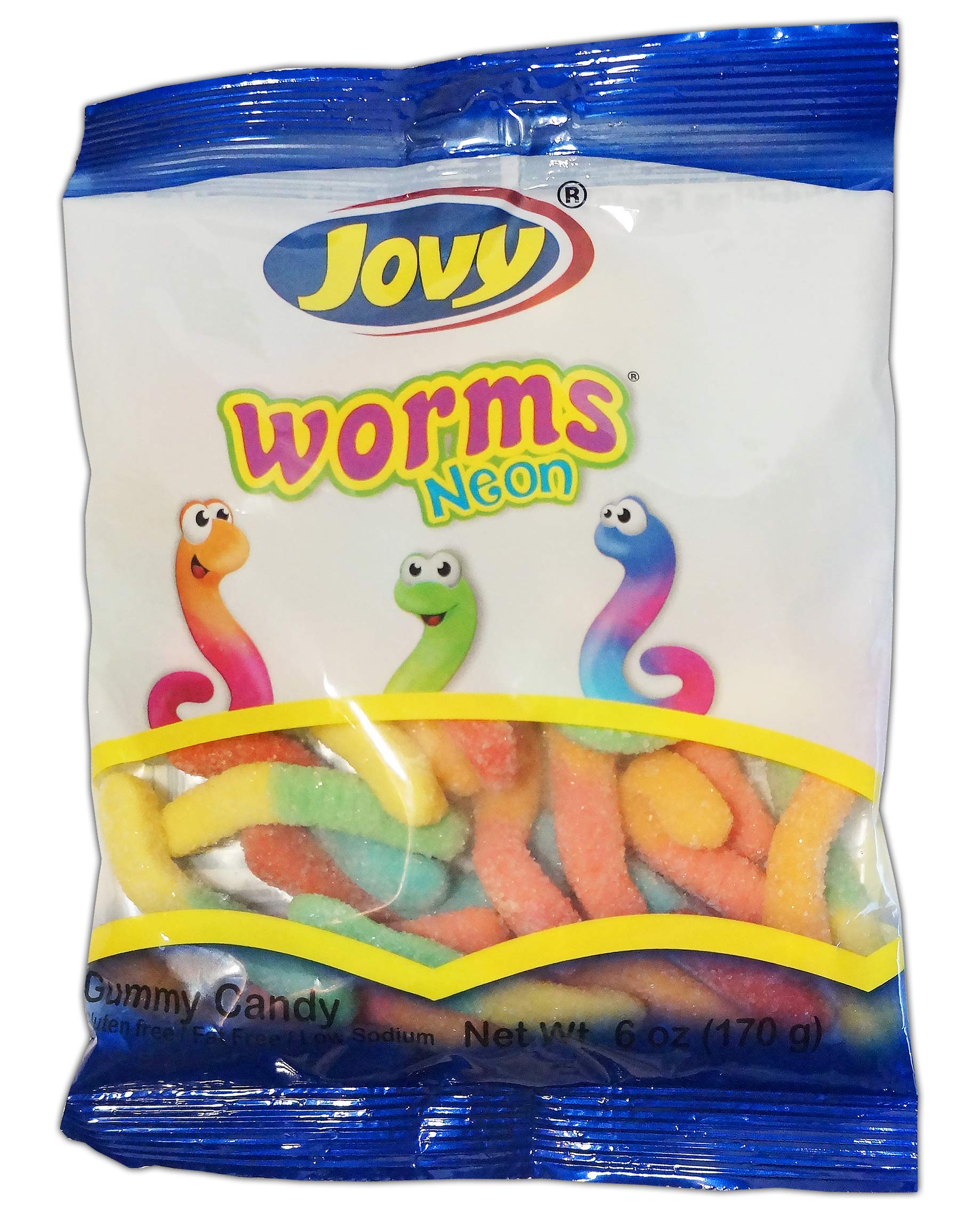 JovyGummies | Neon Worms Gummy Candy | 6 oz