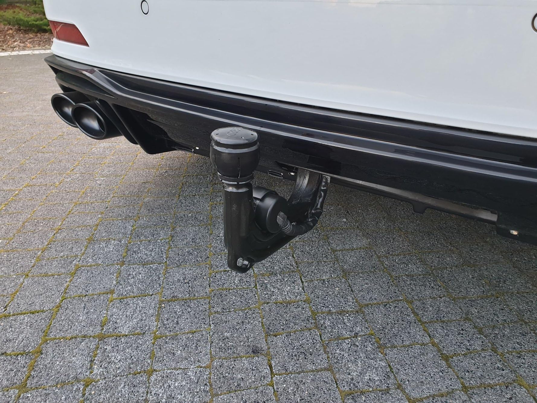 Maxton Design Heckdiffusor mit Endrohr Attrappe Schwarz für Audi A6 S-Line S6 C8 2018-2026 Hochglanz schwarz