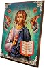 jesus christ icon handmade greek orthodox icon of our lord byzantine art wall hanging wooden sign 14x10cm