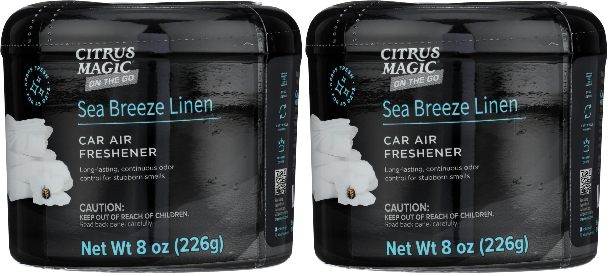 On The Go Odor Absorbing Solid Air Freshener, Sea Breeze Linen, 8-Ounce, Pack of 2