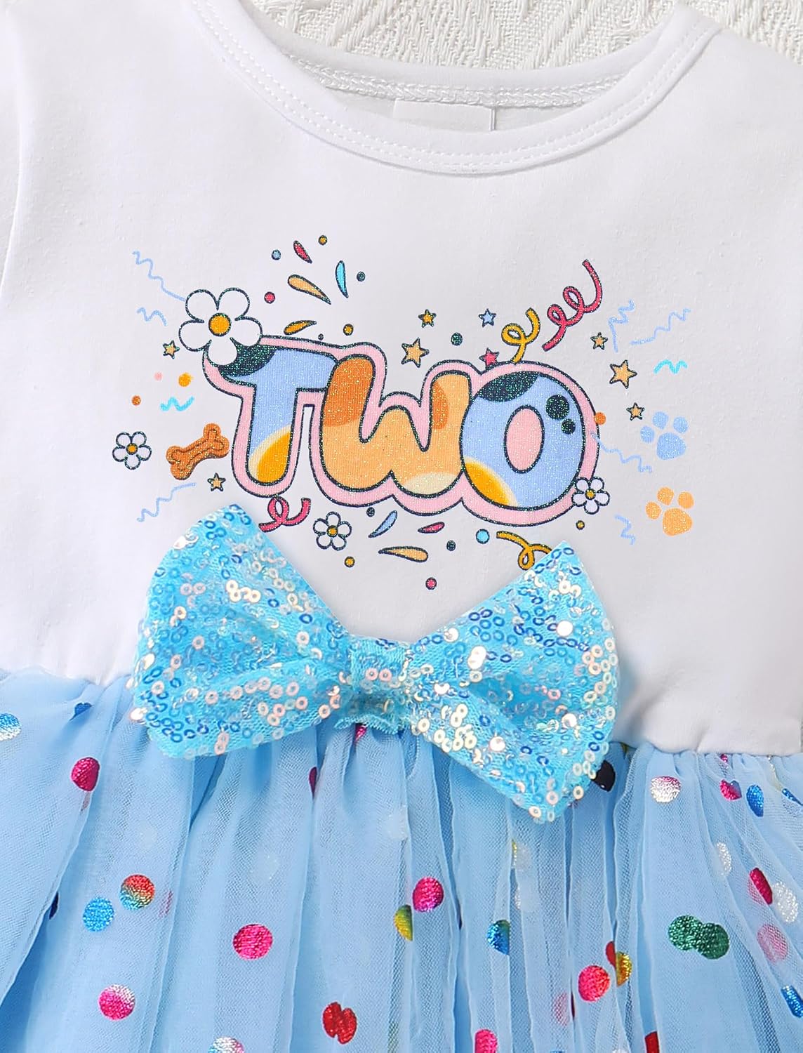 AWIBMK Baby Girls My 1st 2nd 3rd Birthday Dress Sequins Bowknot Confetti Dresses with Hair Clips Photoshoot Outfit