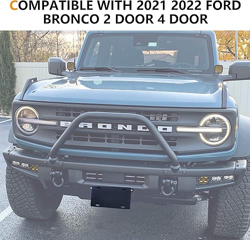 Miniatura 4 de Marco de matrícula frontal para Ford Bronco 2021 2022 2023 2024 2025 Accesorios de aleación de aluminio resistente soporte de montaje de placa