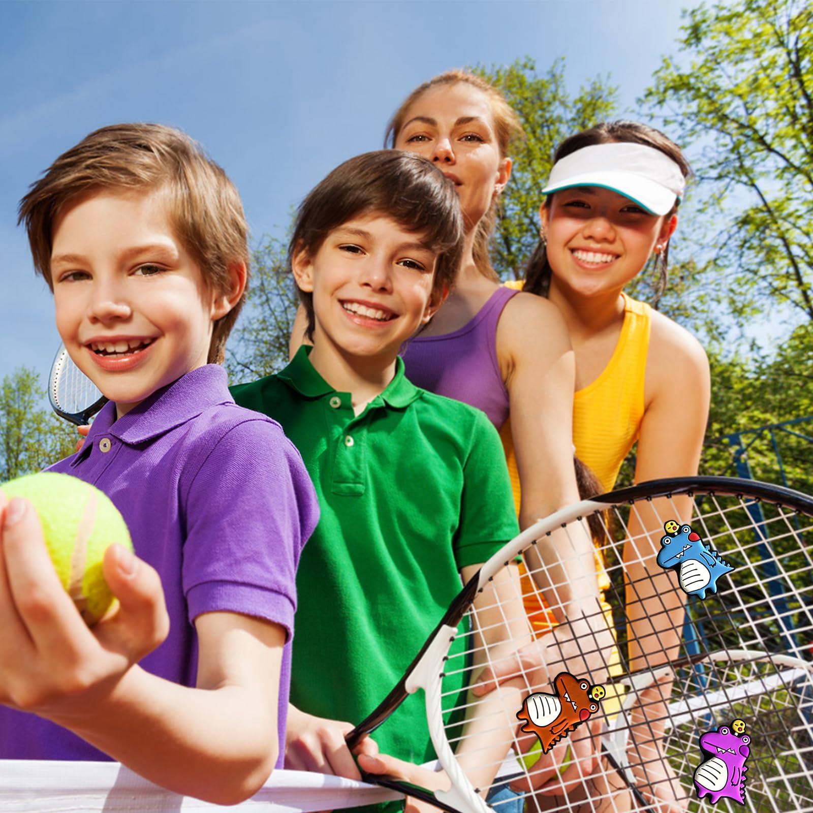 Antivibrador Raqueta Tenis 7 Piezas Accesorios Raquetas Bádminton Expresión Sonriente
