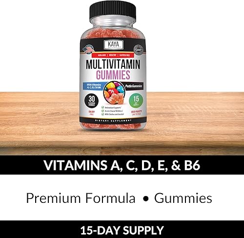 Miniatura 5 de Kaya Naturals Gomitas multivitamínicas para adultos, biotina, vitamina A, B-12, C y E, incluyendo zinc, ácido fólico, sabor a fresa - Multivitaminas
