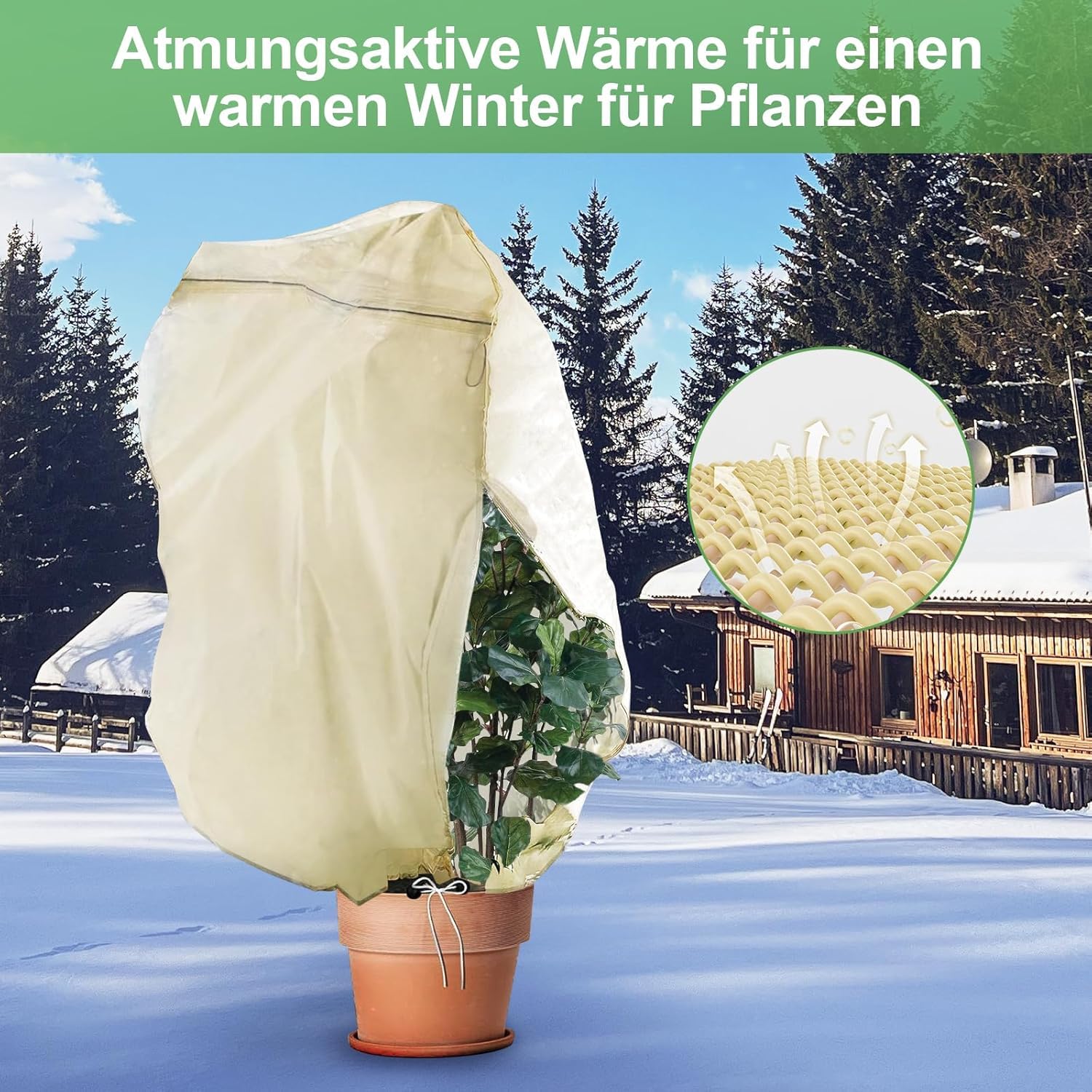 Relaxdays beschermhoes voor planten in set van 3, vorstbescherming, ideaal voor de winter, 100 x 60 cm, beige