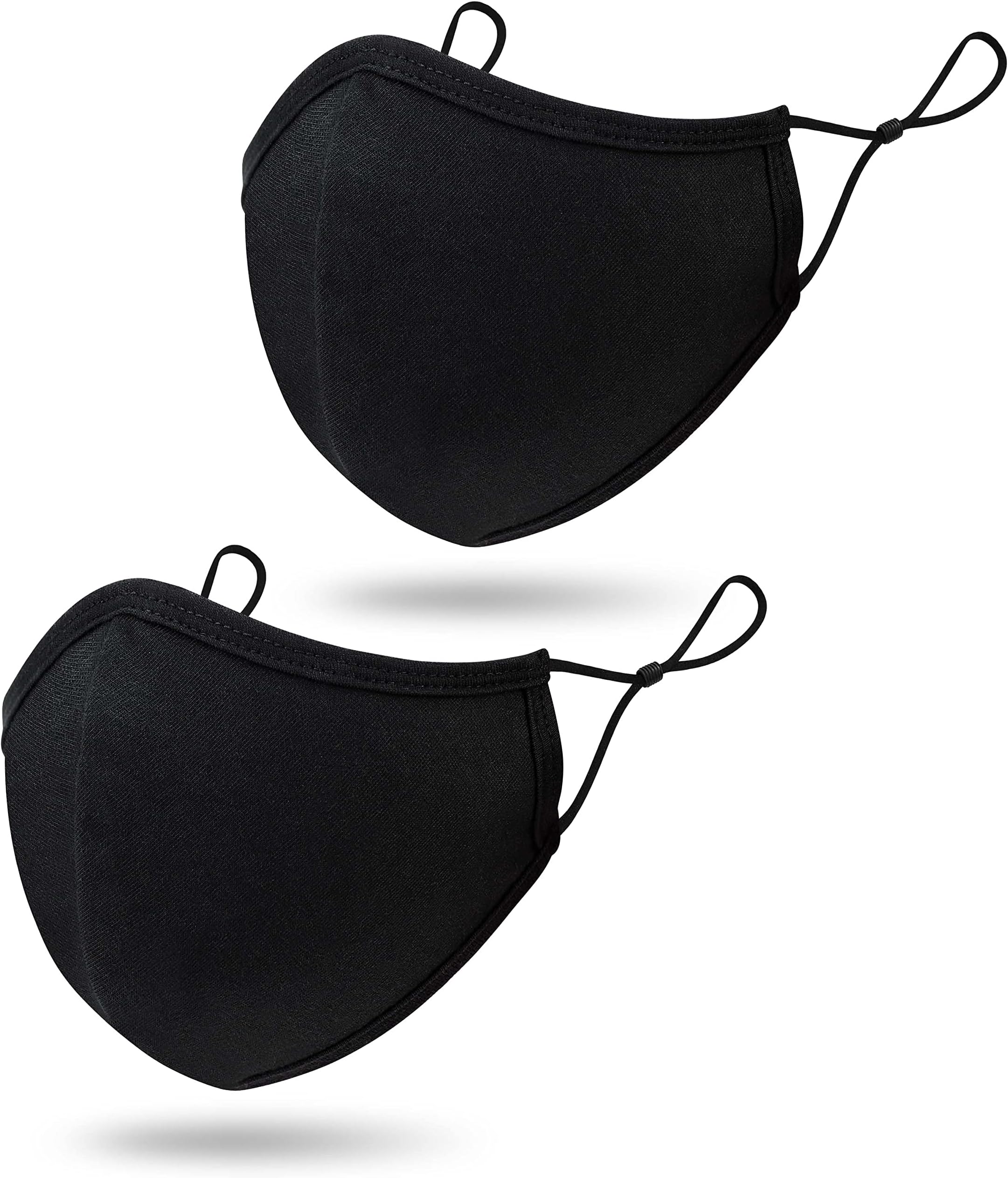Black Kids Face Masks, Washable Reusable Adjustable, Fits Kids to Teens