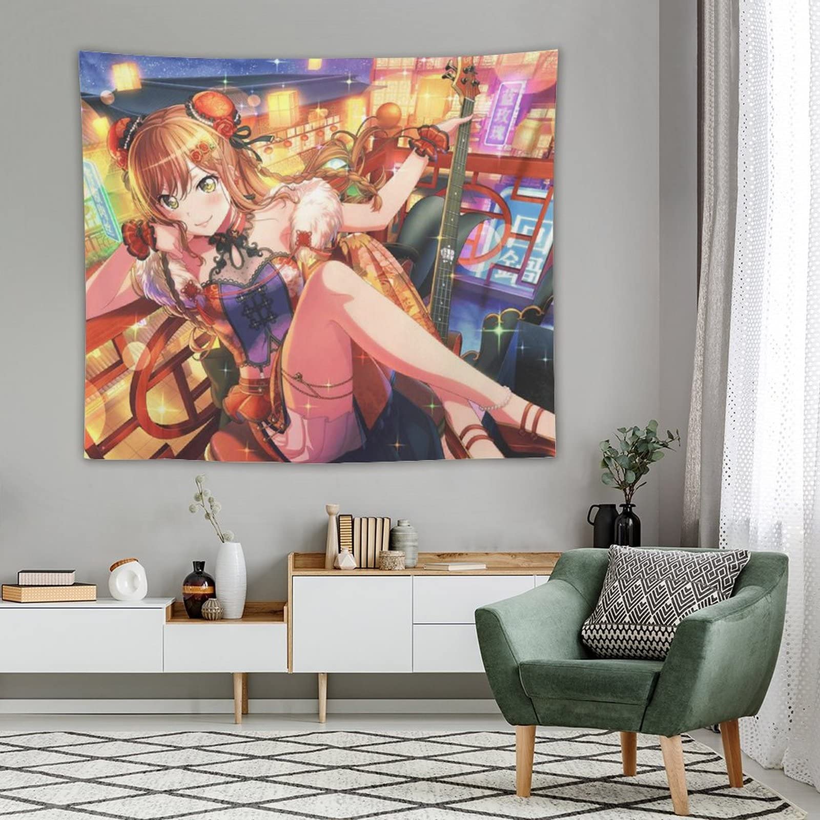 絵画デザイン・タペストリー タペストリー 壁掛け ハンガーポスター 掛け軸風 水墨画 アジアン