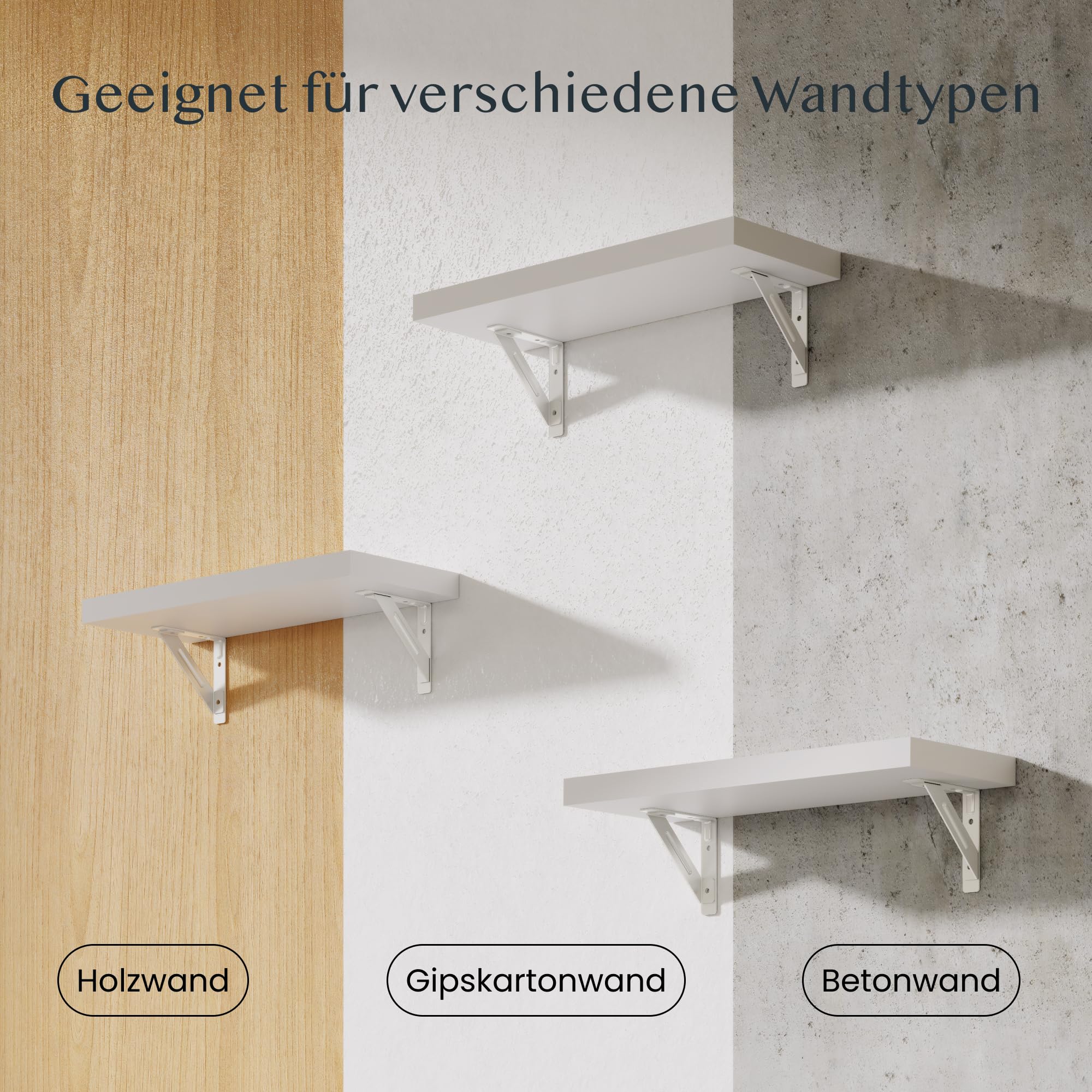 FLEXISPOT Wandregal Holz 400×150×25 mm – 3er-Set Schweberegal Weiß, Bücherregal aus Holz, 20 kg belastbar, modern & platzsparend Wandboard, dekoratives Hängeregal für Wohnzimmer, Küche, Bad oder Büro