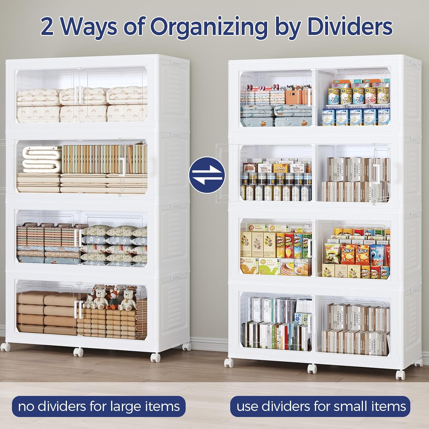 50Gal Extra Large Storage Bins Lids, 2Pack White