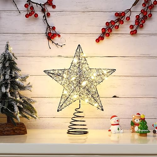 Miniatura 66 de Decoración para árbol de Navidad con 8 modos de iluminación, decoración de árbol con iluminación USB con 20 luces LED, decoración brillante