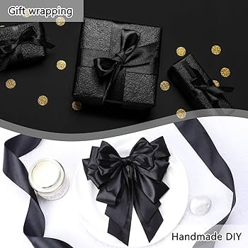 Amazon.com: NESCCI 100 Yards Ribbon,1-1/2 Inch Black Satin Ribbon Amazon.com: NESCCI 100 Yards Ribbon,1-1/2 Inch Black Satin Ribbon