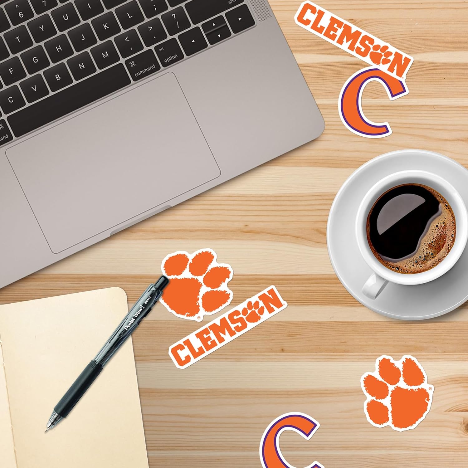 Clemson University Secondary Logo Vinyl Sticker Pack – 50 Waterproof Tigers “C” Logos & Paw Print Decals for Laptop, Water Bottle, Tablet, Car, Skateboard & More – Officially Licensed Variety Set - Image 5