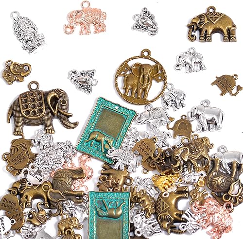 Miniatura 1 de stino Dijes de metal surtidos a granel para hacer joyas, 3.53 onzas, dijes de colores mixtos para llavero, collar y aretes