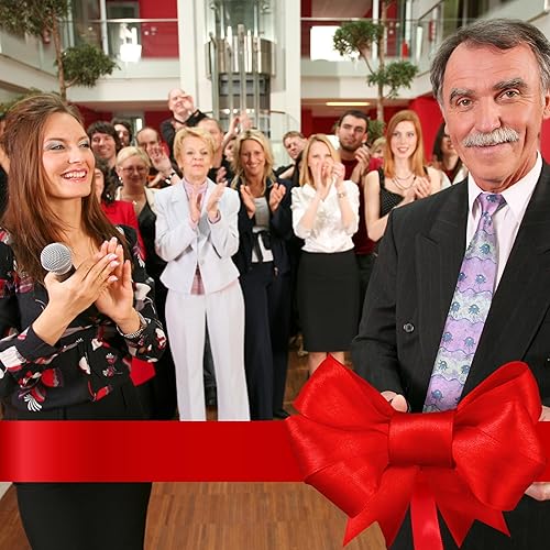 Miniatura 7 de Kit de ceremonia de corte de cinta, tijeras de corte de cinta gigantes con cinta roja, decoraciones de gran apertura para eventos especiales