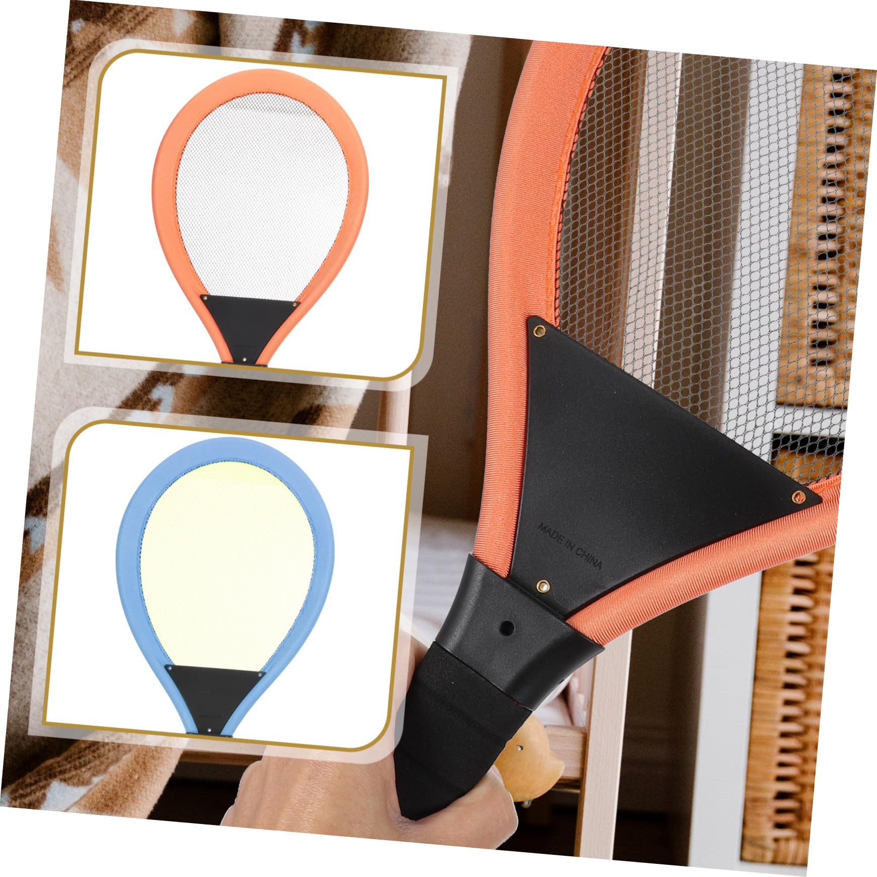 Veemoon Set Racchette da Badminton con Rete Illuminata LED, Racchette Leggere per Interni ed Esterni, Giocattolo Sportivo Educativo per Sviluppo Coordinazione Mano-Occhio