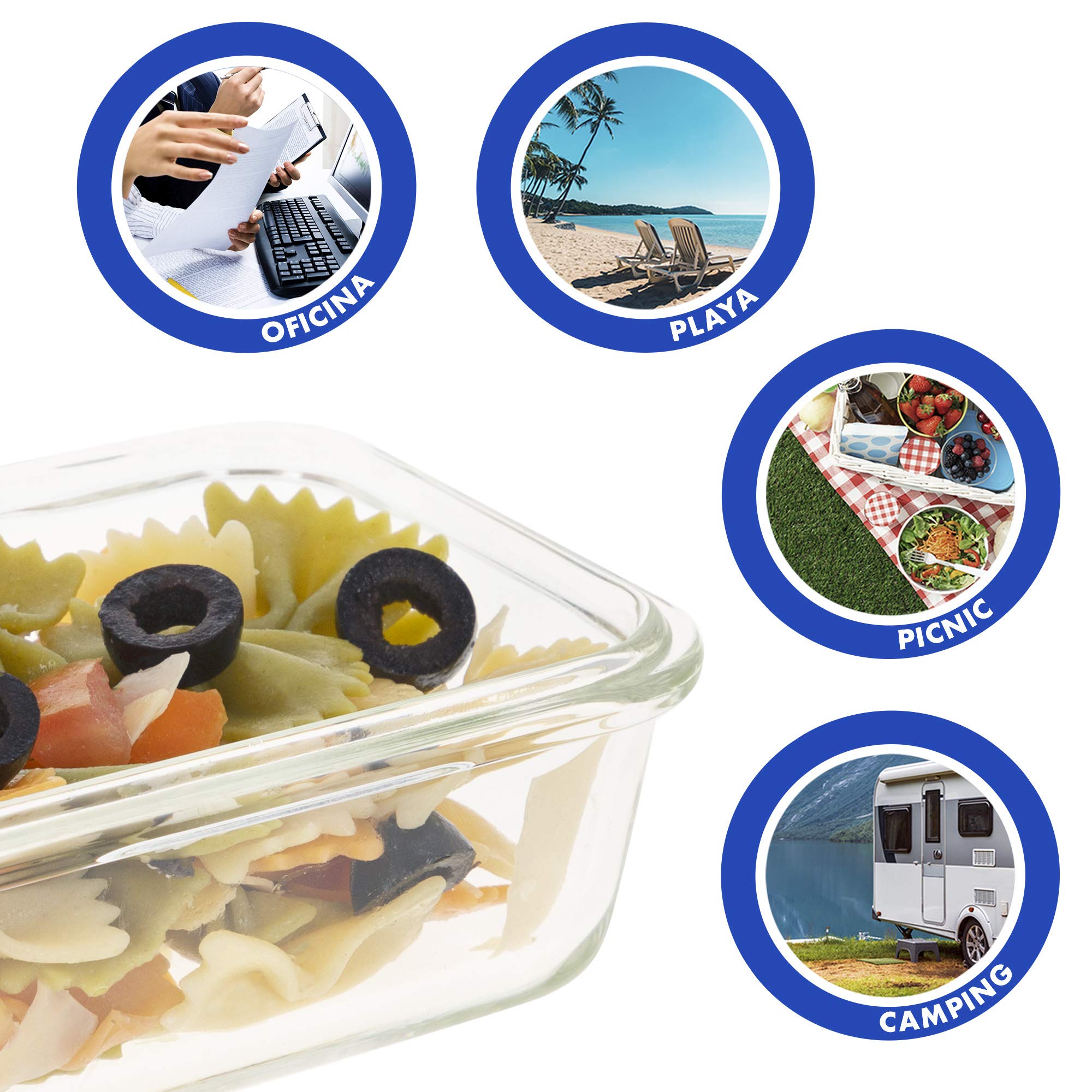 Contenitori Meal Prep Mcirco - 10 Pezzi, 624ml, Coperchi Ermetici, Senza BPA Contenitori Vetro Per Alimenti