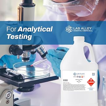 Lab Alley Methanol 99.85% Lab Grade Solvent, Polar Solvent for Laboratory, Industrial & Research Use, 4 Liters (Pack of 4 x 1 Liter Bottles)