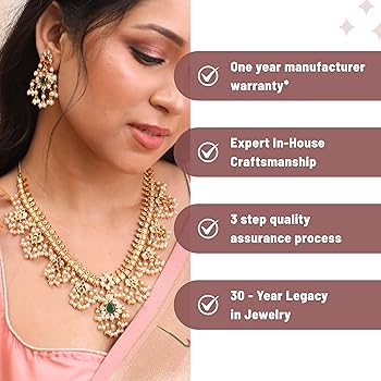 TARINIKA Gold-plated Brass Premal Antique Indian Jewelry CZ