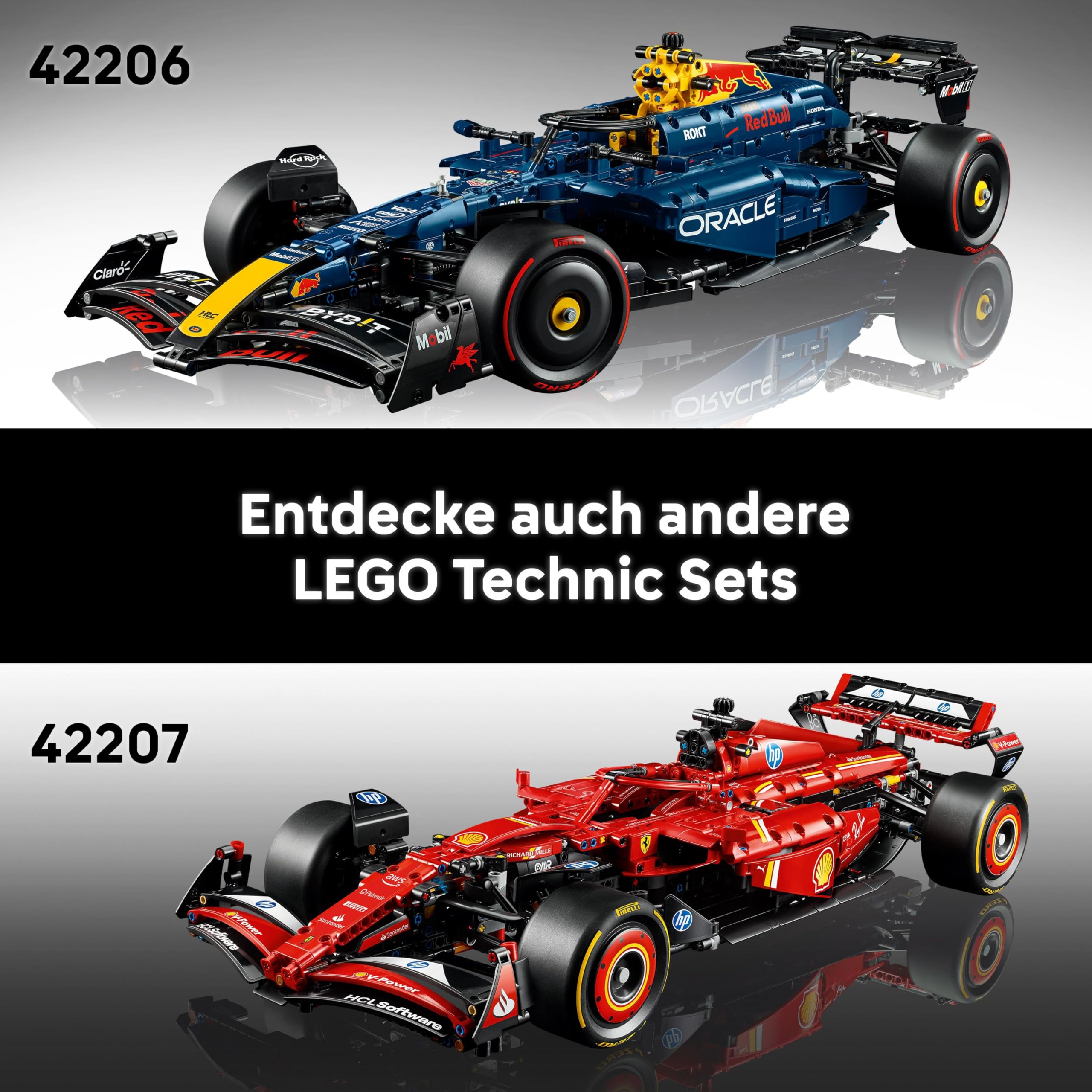 LEGO Technic Oracle Red Bull Racing RB20 F1 Rennauto Modell - Formel 1 Bauset zum Sammeln - V6-Motor, Getriebe, Lenkung & DRS im Maßstab 1:8 - Geschenkidee für Erwachsene & Teenager 42206