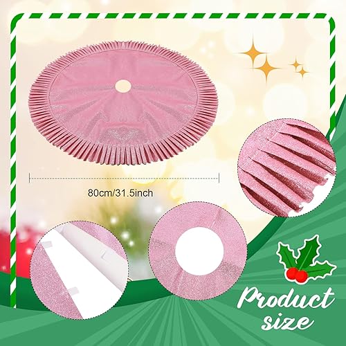 Miniatura 3 de Sratte Decoración de árbol de Navidad con purpurina de 6 pulgadas, estrella de Navidad de metal de 31.5 pulgadas, falda de árbol de Navidad con