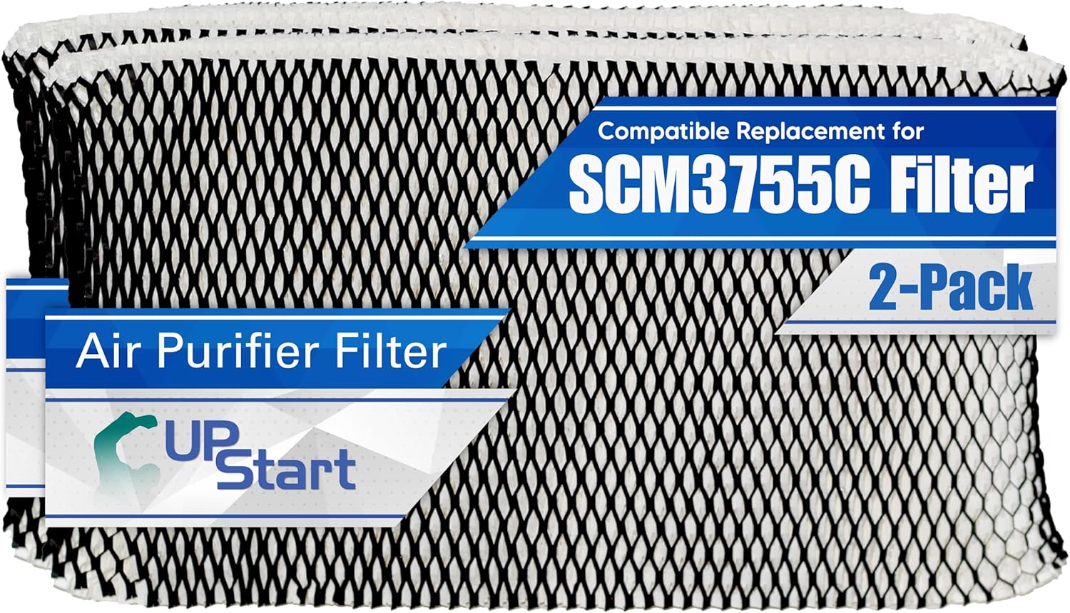 2-Pack HWF75 SF221 Type "D" Replacement for Sunbeam SCM3755C Humidifier Filter - Compatible with Sunbeam Humidifier SCM 3755C Wick Air Purifier Filters HWF 75 SWF-75 SF 221