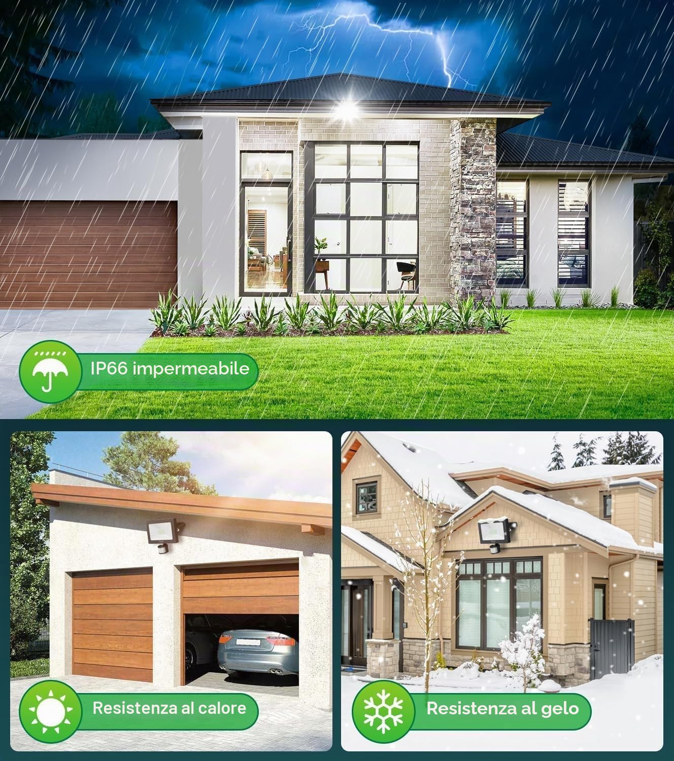 CLY Faretto Led da Esterno con Sensore di Movimento 60W, 5640LM Faretti Led da Esterno con Telecomando 4 Modalità 10 Luminosità Fari LED Esterno Bianca Fredda Faro led da Esterno IP66 Impermeabile
