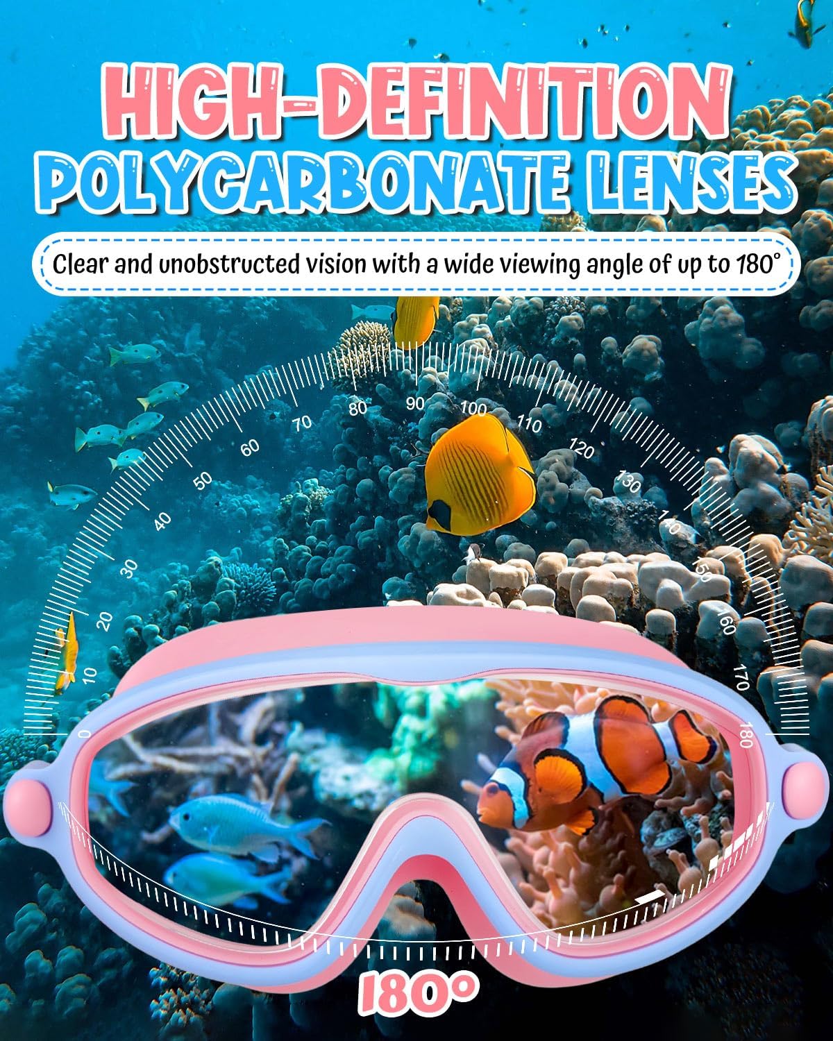 Rantizon Swim Goggles 2 Pack, Wide View Anti Fog&UV Swimming Goggles for Audlt, No Leaking Swim Glasses for Men Women Kids