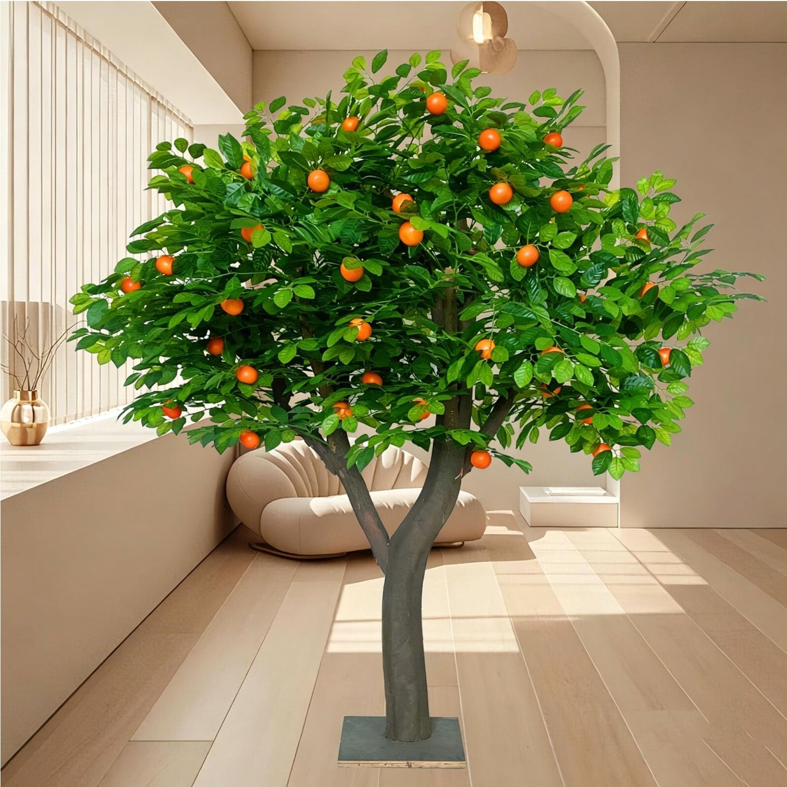 Fake Tree with Real Wood Trunk, Fake Plant Artificial Banyan Tree, for Indoor/Outdoor Decoration in Hotels, Shopping Malls(1m)