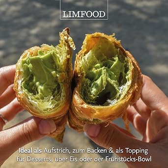 Limfood 190 g Pistachio Cream Sweet - 45% Pistachio Content - Made in Bronte (Italy) - Sweet Spread - High Nut Content Palm Oil Free