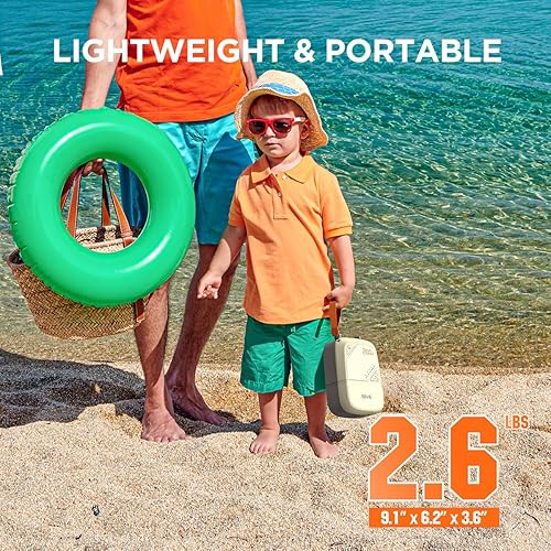 Miniatura 8 de Litheli Bomba de tabla de remo, bomba SUP de alta presión de 20 PSI, bomba de aire eléctrica para inflables, batería recargable, inflado y