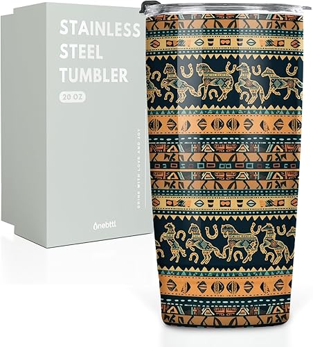 Onebttl Regalos occidentales para mujeres y hombres, vaso de acero inoxidable de 20 onzas para amantes del oeste, los mejores regalos de lobos para