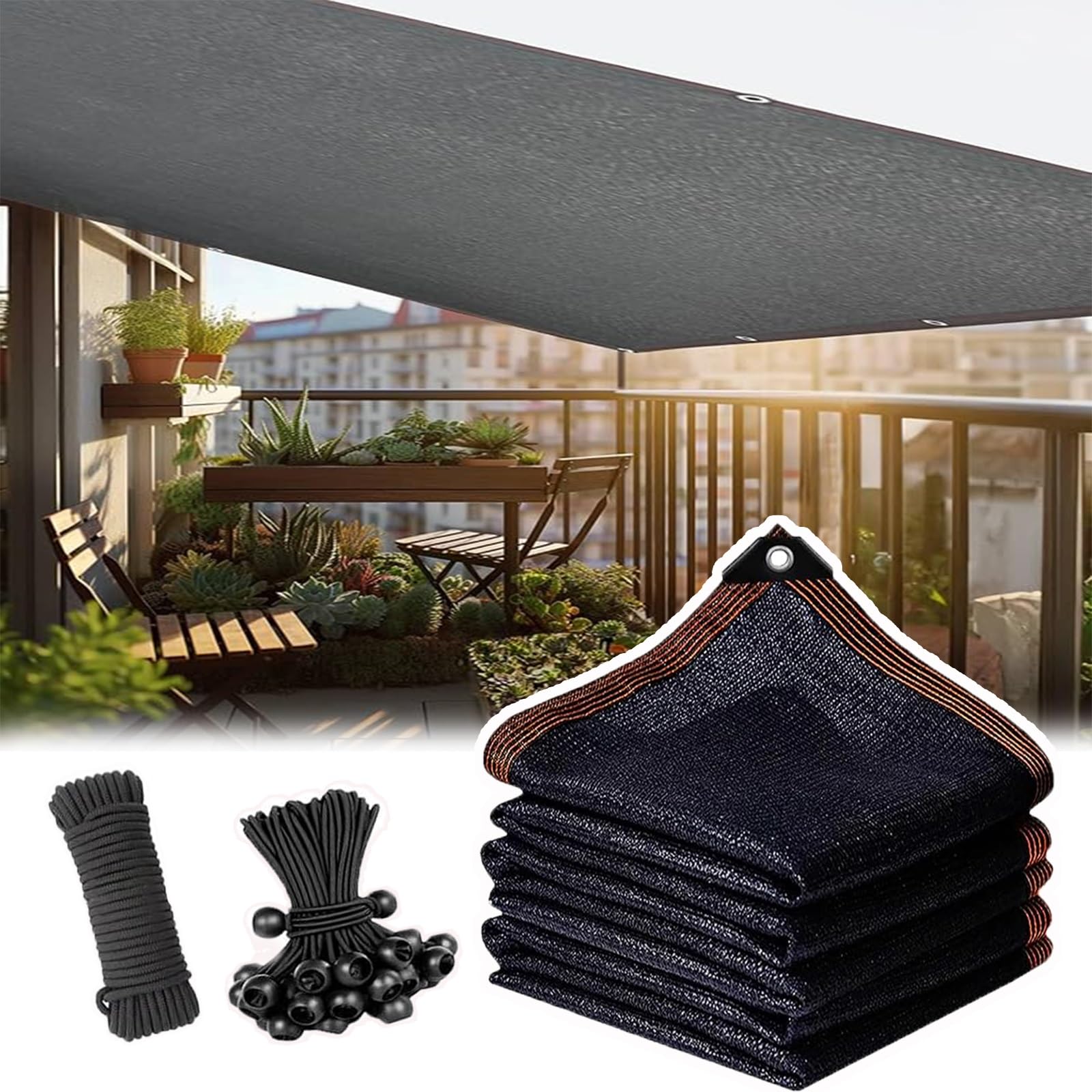 IvyLoutish 6x15 FT Shade Sail Sun Shade Cloth, Outdoor Shades Fabric Mesh Tarp with Grommets, UV Resistant Sun Shades Net for Plants, Pergola Cover, Patio, Privacy Fence, Backyard, Greenhouse