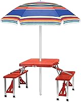 Vista 5 de ONIVA - a Picnic Time brand 5 Ft. Portable Beach Umbrella, Lightweight Sun Shade Umbrella with Adjustable Tilt and UV Sun Protection