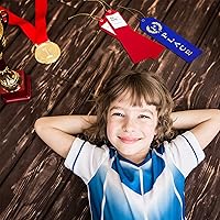 Vista 4 de 36 cintas de premio para el primer lugar, segundo y tercer lugar, juego de tarjetas planas con tarjeta de evento y cuerda para competencia, eventos