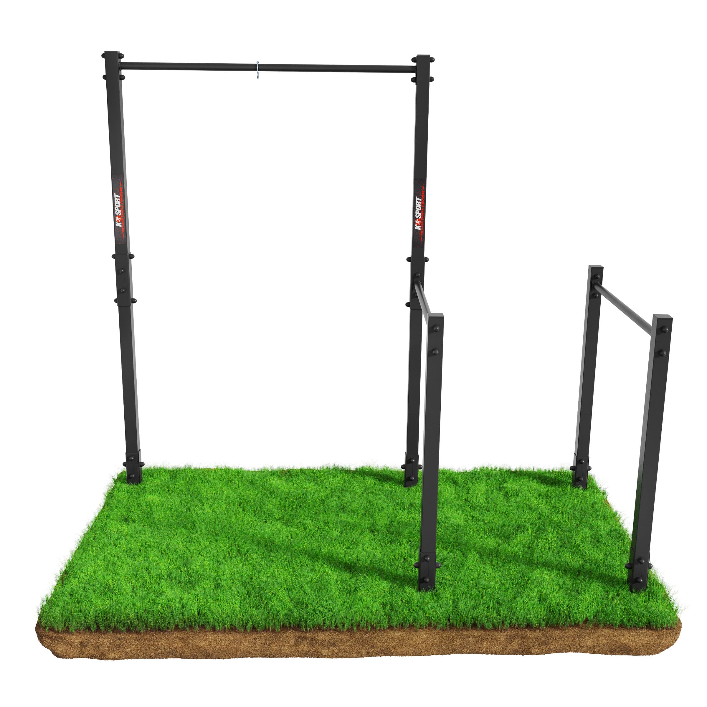 K-Sport: barra per trazioni da esterni fissa + stazione di allenamento Dip Station, stazione di forza resistente alle intemperie con barra di trazione e barra di trazione, trazioni dip station