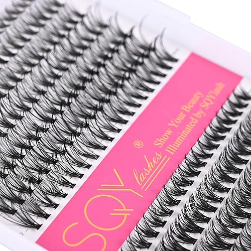 Miniatura 6 de Kit de extensiones de pestañas individuales, 280 unidades, 30D 40D, con unión y sello de pestañas, kit de racimos de pestañas rizadas D en casa