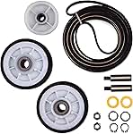 303373, Dryer Drum Support Roller Belt Idler Pulley Repair Kit for Maytag Dryer Parts Neptune Atlantis 3000 Series MDE6000AYW MDE5500AYW 5500 Washer and Dryer