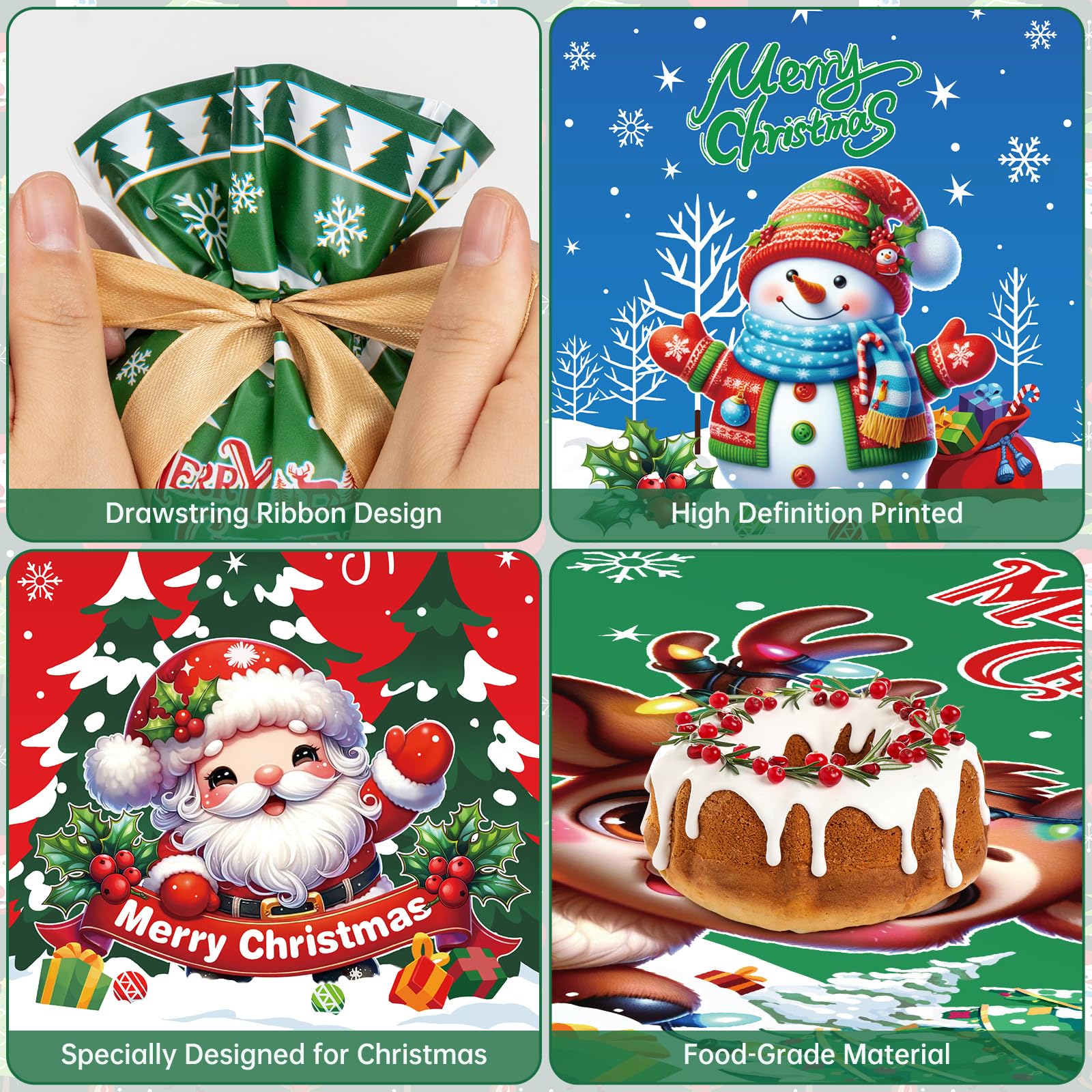 30Pcs Merry Christmas Drawstring Gift Bags - Assorted Sizes With Tags For Easy Wrapping