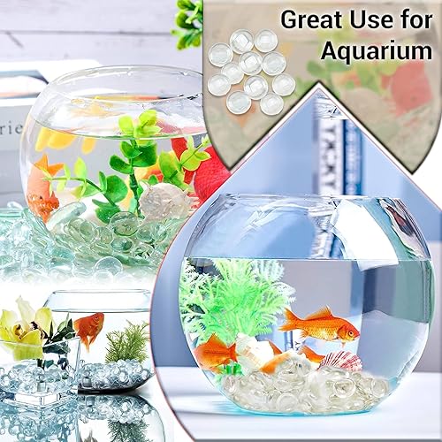 Miniatura 4 de ARSUK Mármol de vidrio plano, piedras decorativas de mosaico, cuentas de gemas, relleno de jarrón, piedras florales, decoración de acuario (1 libra,