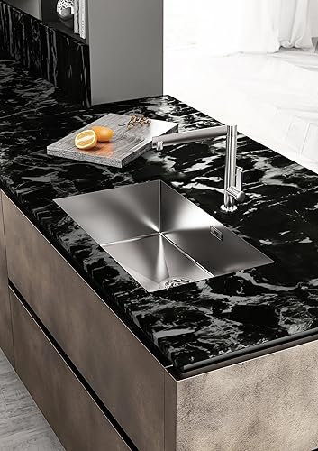 Miniatura 7 de Guvana Papel tapiz de mármol gris de 15.7 x 197 pulgadas, papel de contacto de mármol mate, impermeable, papel tapiz autoadhesivo de mármol, papel