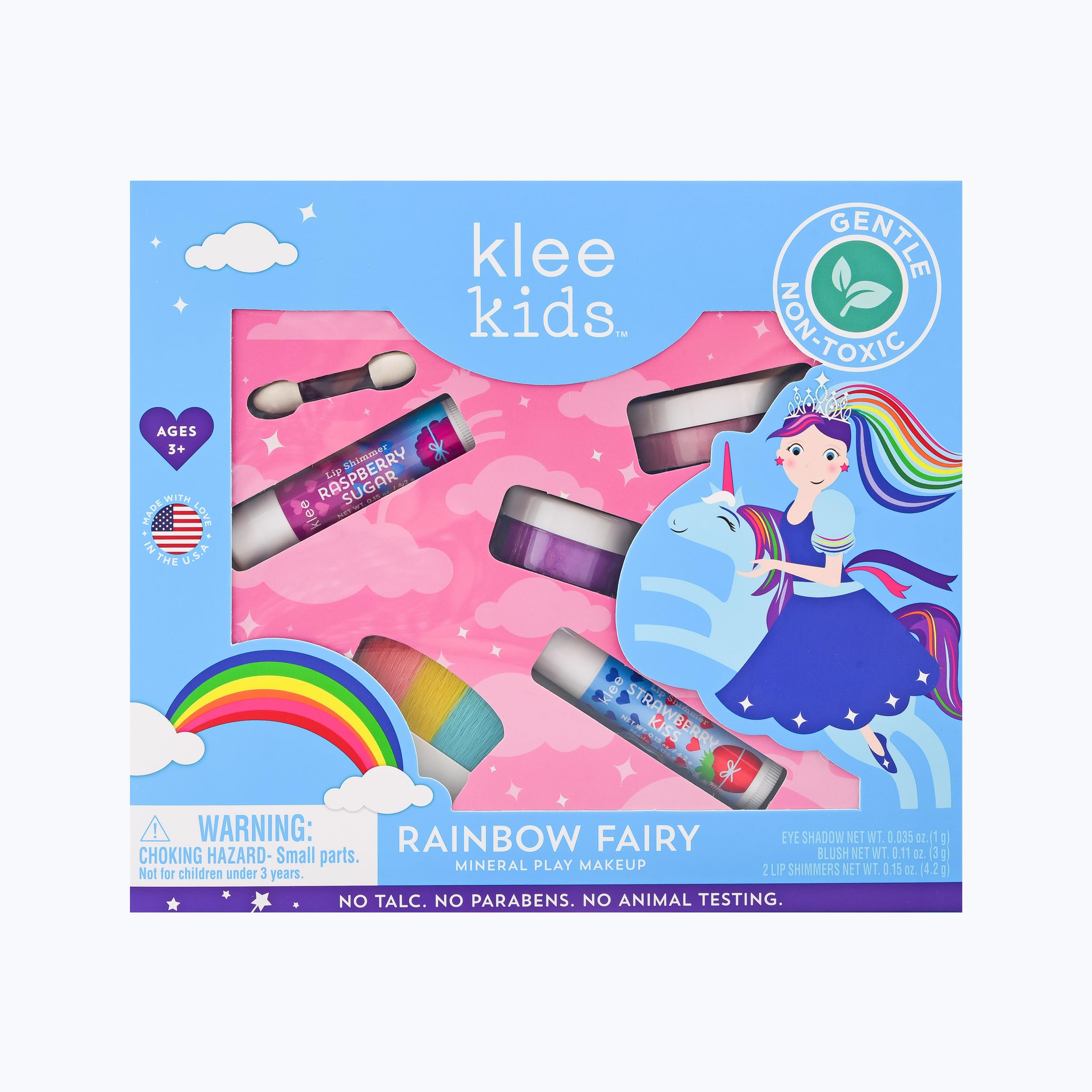 Luna Star Klee Kids Play Makeup Kit. Gentle and Non-Toxic. Kid-Friendly. Made in USA. (Rainbow Fairy)
